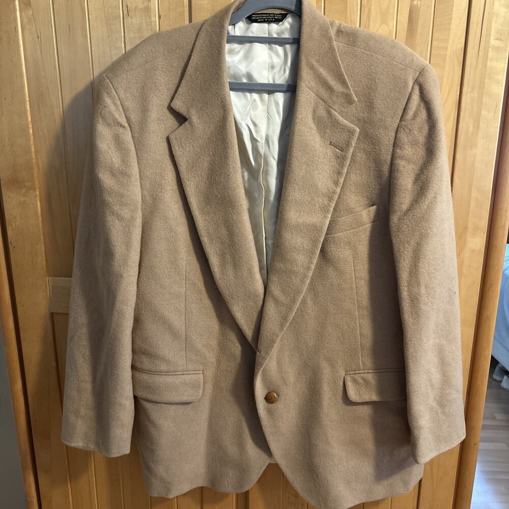 Vintage C&Rs New York Camel Hair Blazer, Size 46R, Tan, Excellent Condition